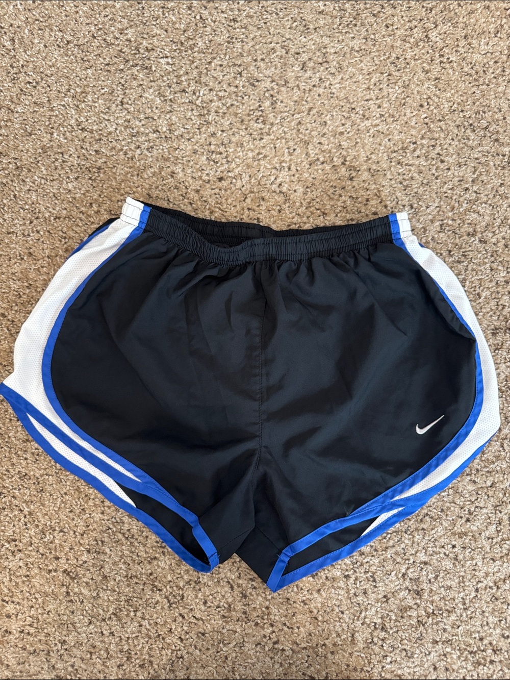 Nike Women’s Black Shorts with Blue and White Trim